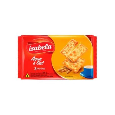 Biscoito Salgado Isabela Água e Sal Pacote 350gr