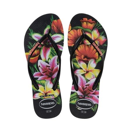 SAND HAVAIANAS SLIM FLORAL FC PRETO/PRET 33/4