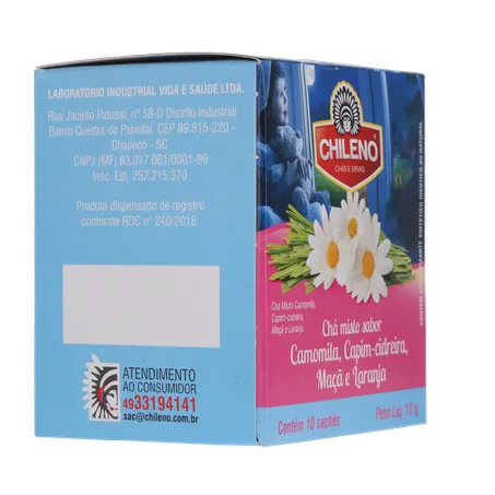 Chá Misto Chileno Camomila, Capim-Cidreira, Maçã e Laranja Sachê 1.2gr - Caixa com 10un - 12gr 360-12