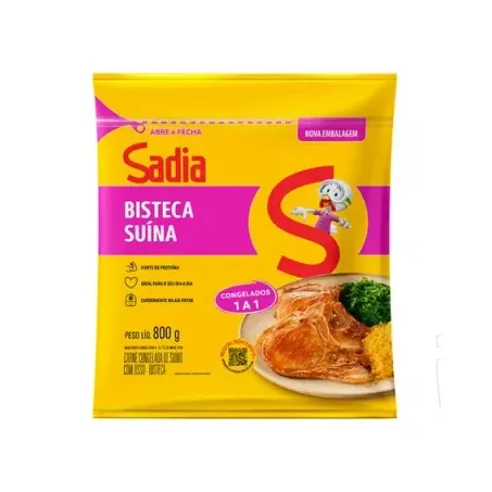 Bisteca suina sadia congelada 800g