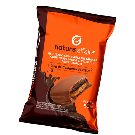 Alfajor Recheado com Tâmara e Cobertura de Chocolate Meio Amargo 50g