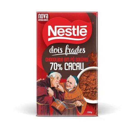 Chocolate em pó dois frades nestle 70% cacau 200g