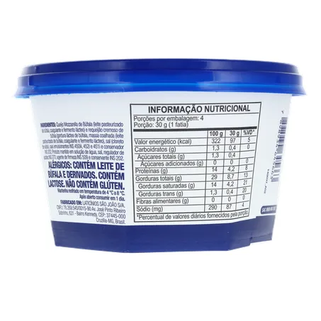 Queijo Burrata de Búfala Búfalo Dourado Pote 270gr 360-15
