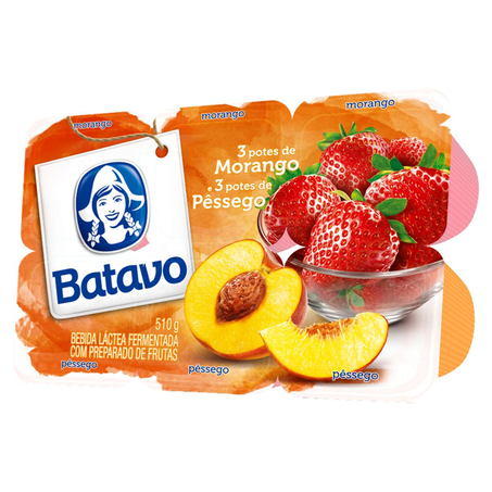 Bebida Láctea Batavo 510g - Morango e Pêssego