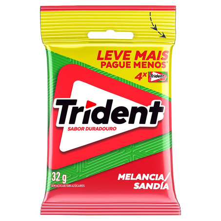 Chiclete Trident 32g - Melancia - Com 4 Unidades