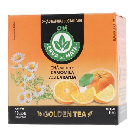 CHÁ ERVA DA MATA CAMOMILA COM LARANJA CAIXA C/10 SACHÊS 360-1