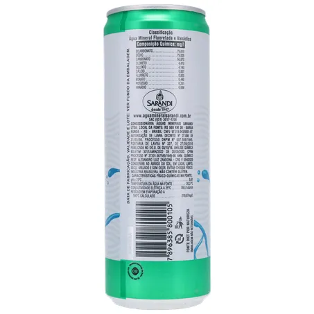 Agua mineral sarandi c/gas lata 350ml 360-22