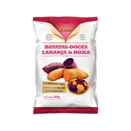 CHIPS FHOM MIX BATATA DOCE LARANJA E ROXA 45G