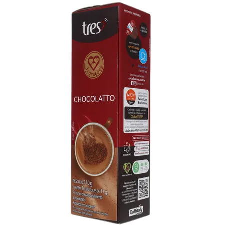 Cápsula 3 Corações Chocolate C/10 110g 360-22