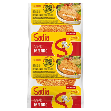 Steak Empanado Sadia 100g - Frango