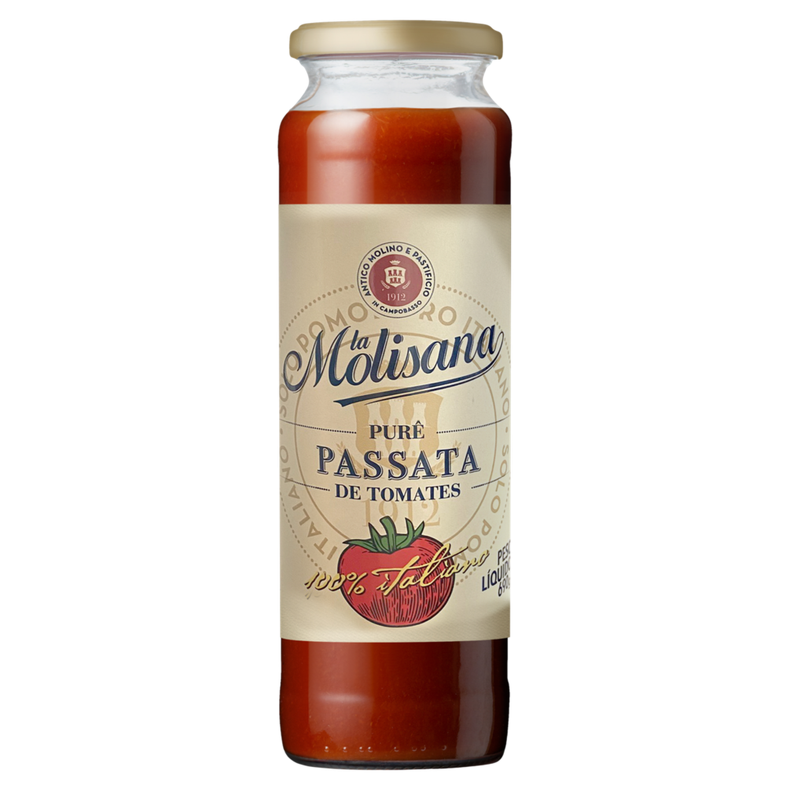 PASSATA DE TOMATE TRADCIONAL LA MOLISANA 690G MOLHO