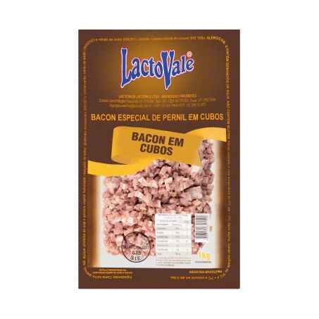 Bacon em cubos lactovale 1kg