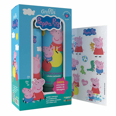 Sh Griffus 220ml Peppa Pig + Cr Pentear Cabelos Cacheados