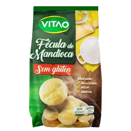 Fécula de Mandioca Sem Glúten Vitao Pacote 300g
