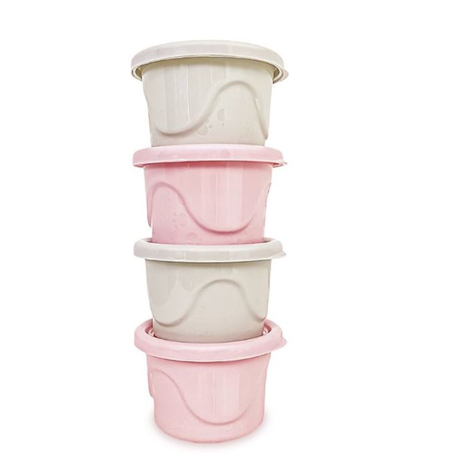 Pote Cajovil Redonda Rosa Com 4 Unidades de 125Ml