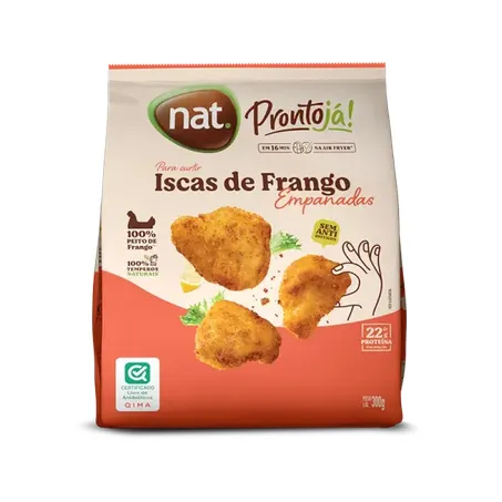 Isca de frango empanado nat (filezinho) 300g.
