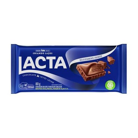 CHOCOLATE  LACTA AO LEITE 80G