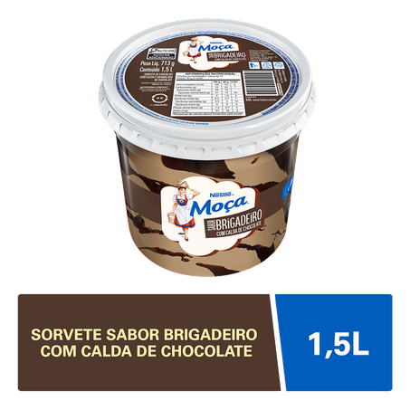 Sorvete Nestlé Moça Brigadeiro Com Calda De Chocolate Pote 1,5l 
  360-2