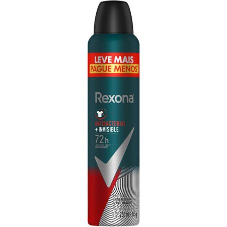 Antitranspirante Aerossol Rexona Antibacterial + Invisible Frasco Spray 150ml