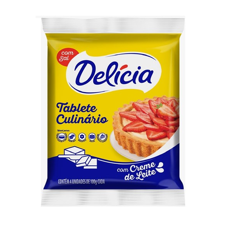 MARGARINA TABLETE DELICIA CREME DE LEITE 4X100G
