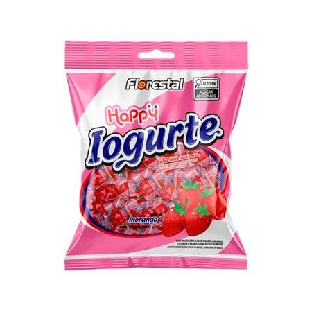 Bala florestal happy iogurte morango 500