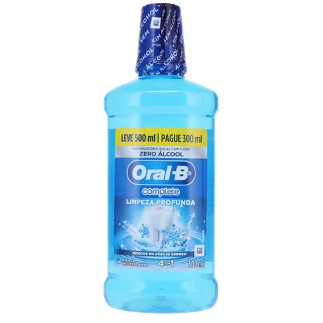 Antisséptico Bucal Oral-B Leve 500ml, Pague 300ml - Complete - Menta