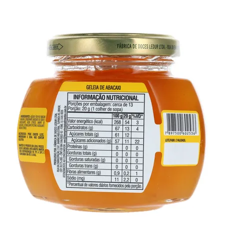 GELEIA TRADICIONAL DE ABACAXI 250G BOM PRINCIPIO 360-19