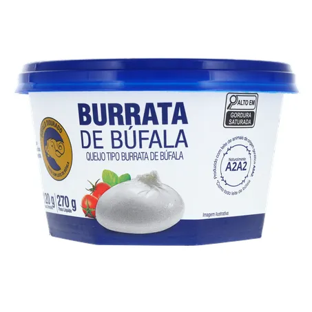 Queijo Burrata de Búfala Búfalo Dourado Pote 270gr 360-1