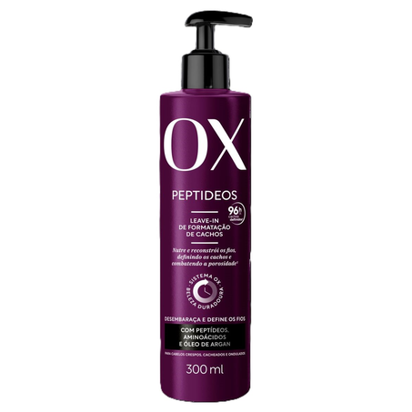 Leave-in Formatação de Cachos Ox Cosméticos Peptídeos 300Ml