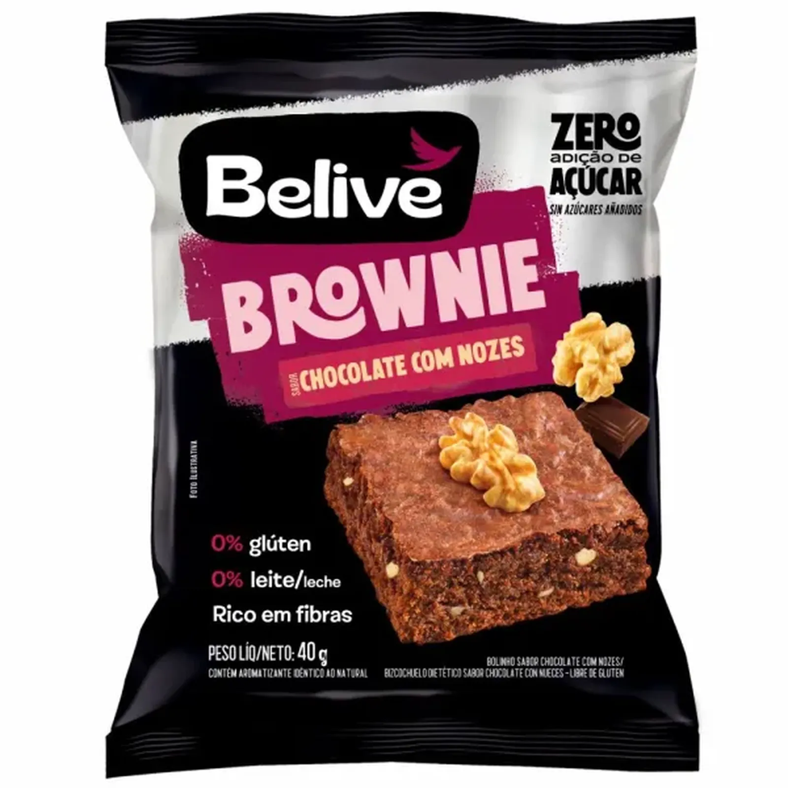 Brownie Belive Chocolate Nozes 40g