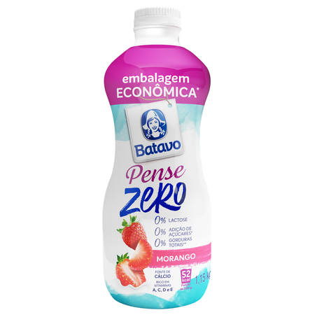 IOGURTE DESNATADO PENSE ZERO MORANGO BATAVO GARRAFA