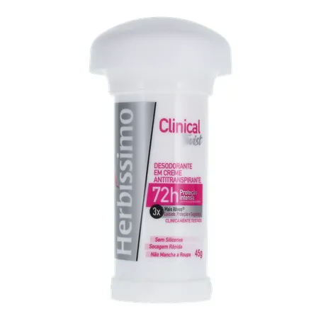 DESODORANTE EM CREME HERBÍSSIMO TWIST CLINICAL ROSA PROTEÇÃO INTENSA STICK 45G 360-0