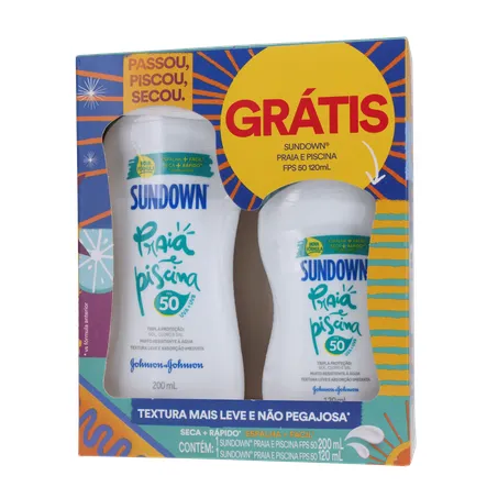 Kit protetor solar sundown praia e piscina fps50 200ml grátis fps50 120ml 360-1