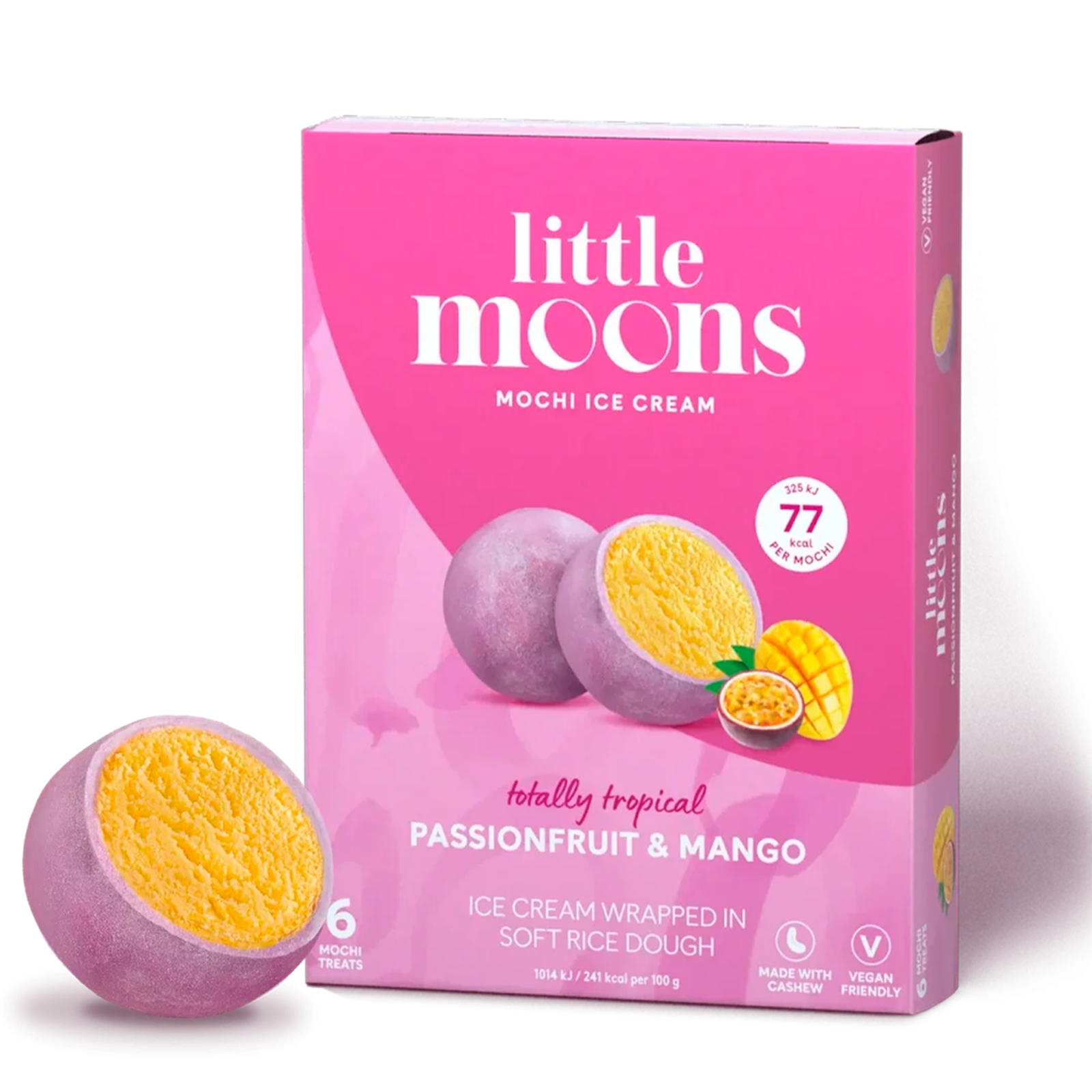 Sorvete Mochi Little Moons Sabor Maracujá e Manga 192g | Hippo