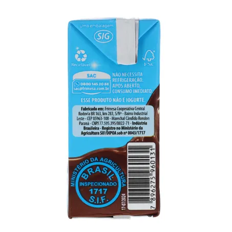 Bebida Láctea Friminho Chocolate Tetra Pack 200Ml 360-27