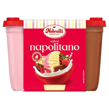 Sorvete Nobrelli Napolitano Pote 1,3l 
 