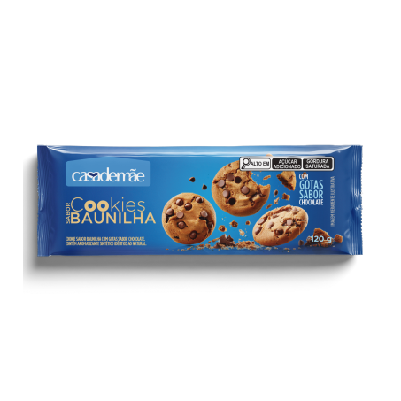 Cookies casa de mãe baunilha com gotas chocolate 120g