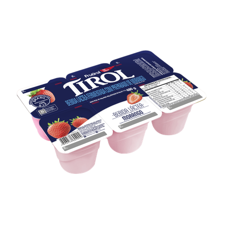 Bebida Láctea Tirol Morango Bandeja 480g 
