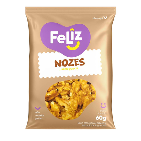 NOZES FELIZ MARIPOSA SEM CAROÇO SACHÊ 60G