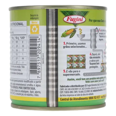 Ervilha e Milho Verde em Conserva Fugini Cozido Ao Vapor Lata 200gr 360-19