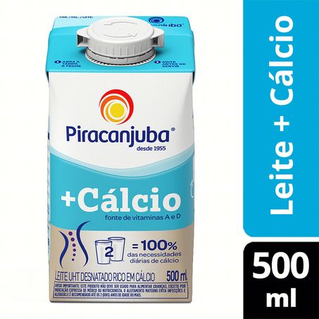 LEITE DESNATADO + CÁLCIO PIRACANJUBA CAIXA COM TAMPA