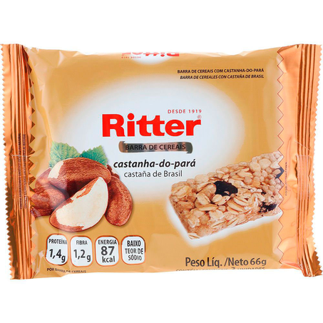 Barra de Cereal Ritter Castanha Pará com 3 Unidades Pacote 22G