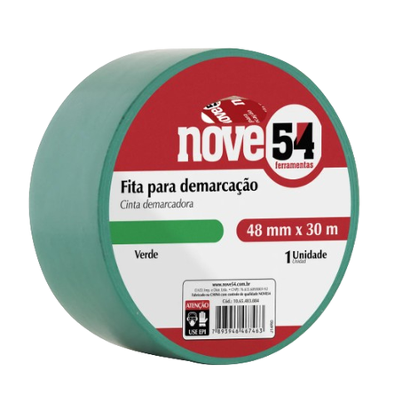 FITA DE DEMARCAÇÃO ADESIVA 48MMX30M VERDE NOVE54