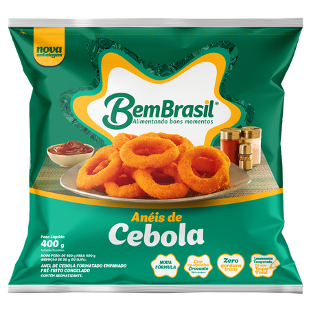 Anéis de Cebola Congelados Bem Brasil Pacote 400g