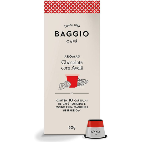 CAFE BAGGIO GOURMET 85G C/10 CAPSULAS CHOCOLATE C/ AVELA 