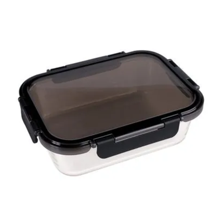 POTE VIDRO RETANGULAR MOR C/TAMPA 650ML