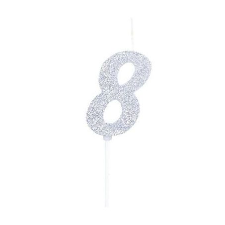 Vela Glitter Branca Regina N8 360-1