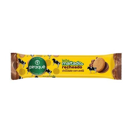 Biscoito Doce Piraquê Leite Maltado Recheado Chocolate com Avelã Pacote 85gr