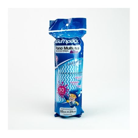 Pano multiuso bompack c/30un 20x29cm azul