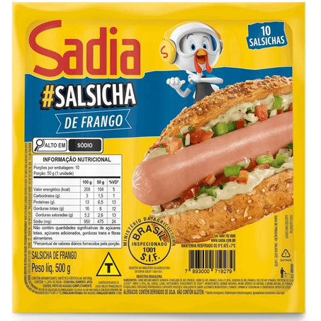 SALSICHA FRANGO SADIA 500G